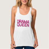 Drama Queen Hot Pink Glitter Tanktop (Voorkant)
