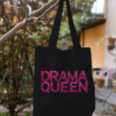 Drama Queen Hot Pink Glitter Tote Bag