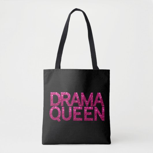 Drama Queen Hot Pink Glitter Tote Bag (Voorkant)