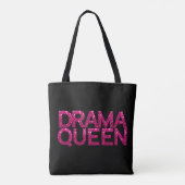 Drama Queen Hot Pink Glitter Tote Bag (Achterkant)