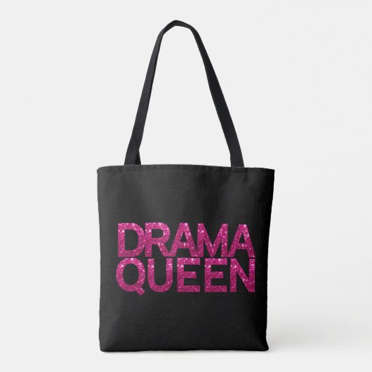 Drama Queen Hot Pink Glitter Tote Bag (Achterkant)