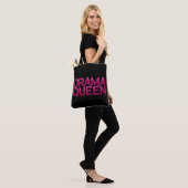 Drama Queen Hot Pink Glitter Tote Bag (Op model)