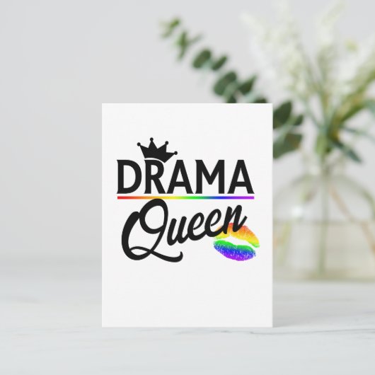 Drama Queen | LGBTQ Pride Briefkaart (Staand voorkant)