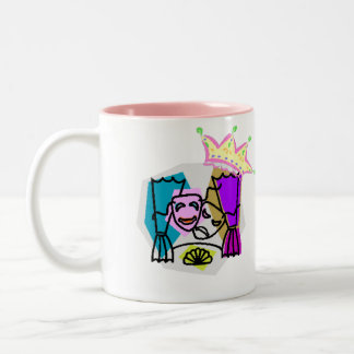 Drama Queen met Drama Queen, scriptletters Tweekleurige Koffiemok