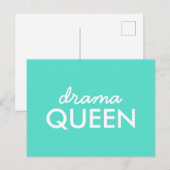 Drama Queen | Modern Trendy Aqua Green Cool Quote Briefkaart (Voorkant / Achterkant)