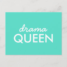 Drama Queen | Modern Trendy Aqua Green Cool Quote Briefkaart