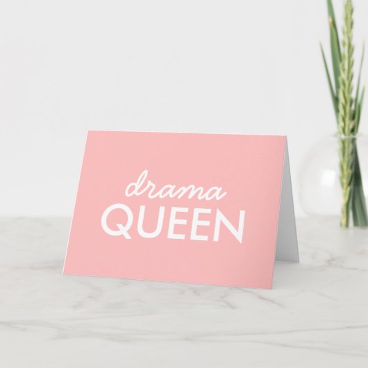 Drama Queen | Modern Trendy Cute Pink Stylish Diva Kaart (Voorkant)