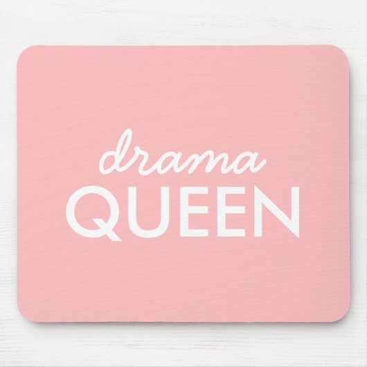 Drama Queen | Modern Trendy Cute Pink Stylish Diva Muismat (Voorkant)