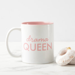 Drama Queen | Modern Trendy Cute Pink Stylish Diva Tweekleurige Koffiemok