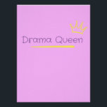 Drama Queen Perfect Poster<br><div class="desc">This design is a playful, minimalist graphic featuring a "Drama Queen" theme with a hand-drawn, whimsical aesthetic. The design leans heavily into a "Soft Girl" aesthetic. By using high-contrast colors (yellow against pink) and sketchy line work, it captures a sense of personality and confidence without being overly formal. Perfect gift...</div>
