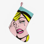 Drama Queen Pop Art Kerstmis stoppen Kleine Kerstsok (Voorkant (Hangend))