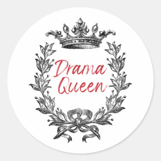 Drama Queen Ronde Sticker