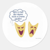 Drama Queen Ronde Sticker (Voorkant)