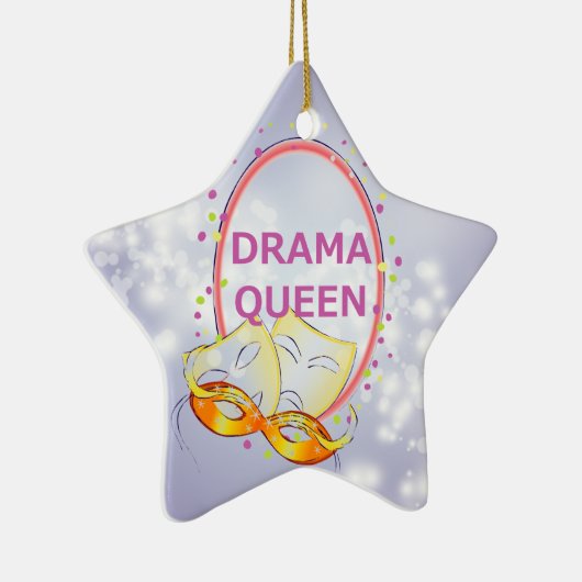 Drama Queen Stars theatermaskers Keramisch Ornament (Rechts)