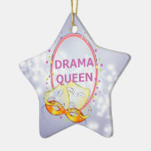 Drama Queen Stars theatermaskers Keramisch Ornament (Links)