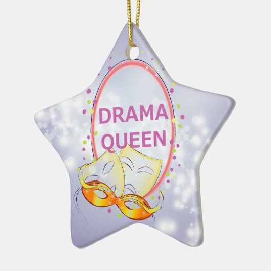 Drama Queen Stars theatermaskers Keramisch Ornament (Links)