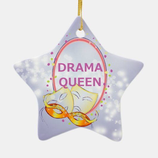 Drama Queen Stars theatermaskers Keramisch Ornament (Achterkant)