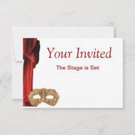 Drama Queen Theater,Opera,Toneelstuk,Museum Uitnod Kaart