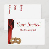 Drama Queen Theater,Opera,Toneelstuk,Museum Uitnod Kaart (Voorkant / Achterkant)