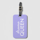 Drama Queen | Trendy Modern Paars Girly Quote Art Bagagelabel (Voorkant (verticaal))