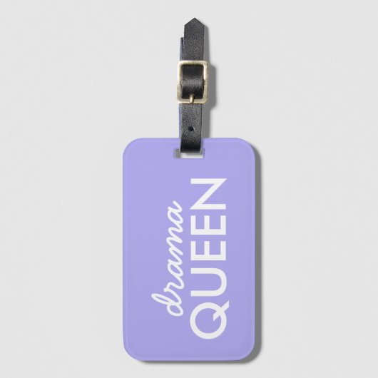 Drama Queen | Trendy Modern Paars Girly Quote Art Bagagelabel (Voorkant (verticaal))