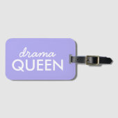 Drama Queen | Trendy Modern Paars Girly Quote Art Bagagelabel (Voorkant (horizontaal))