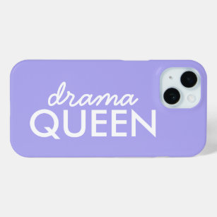Drama Queen   Trendy Modern Paars Girly Quote Art iPhone 15 Case
