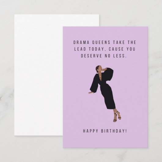 Drama Queens Birthday Card (Voorkant / Achterkant)