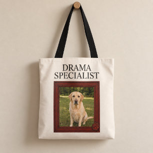 Drama Specialist Grappige Hondenfoto op Maat Tote Bag