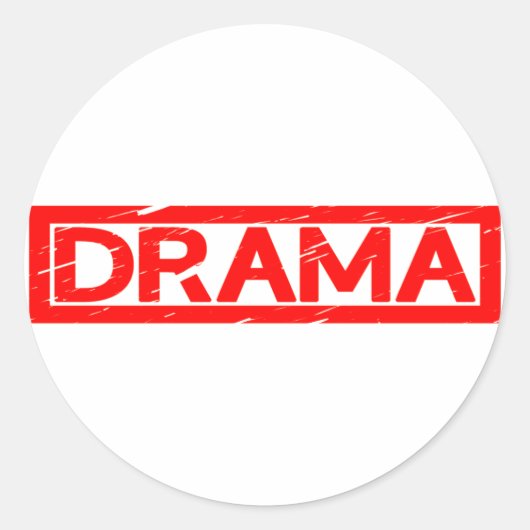 Drama Stamp Ronde Sticker (Voorkant)