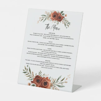 Drama Terracotta Bloem Menu, Boho Reclamebord Met Voetstuk
