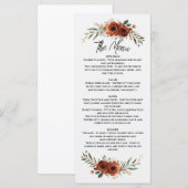 Drama Terracotta Boho Bloemen Menu (Voorkant / Achterkant)