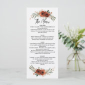Drama Terracotta Boho Bloemen Menu (Staand voorkant)