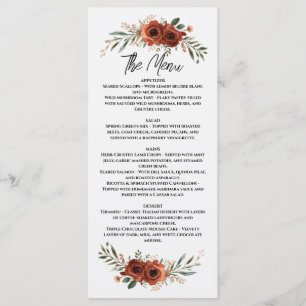 Drama Terracotta Boho Bloemen Menu