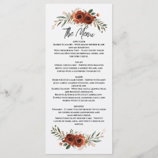 Drama Terracotta Boho Bloemen Menu