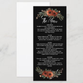 Drama Terracotta Boho Bloemen Menu (Voorkant / Achterkant)