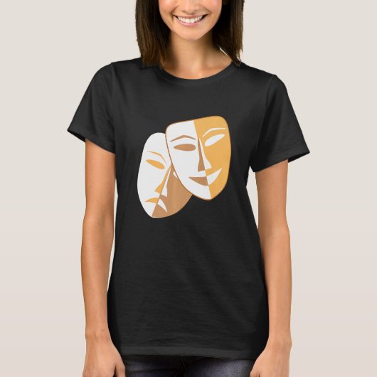 Drama Theater maskers Comedy en tragedie T-shirt (Voorkant)