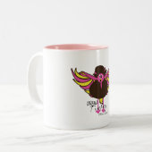 Drama Turkey - grappige Thanksgiving cartoon mokke Tweekleurige Koffiemok (Voorkant links)