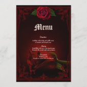 Drama van de liefde, het gotische Roos van de heri Menu (Voorkant)