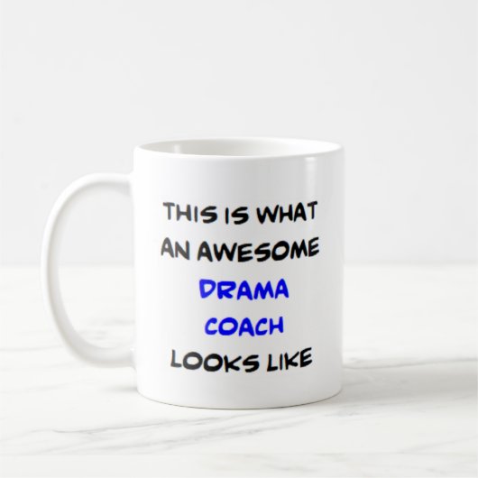 dramacoach, geweldige koffiemok (Links)
