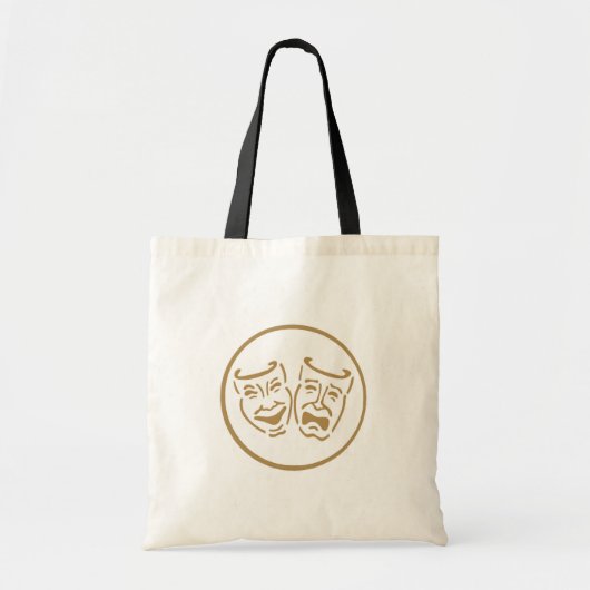 Dramamaskers (wit en goud) tote bag (Voorkant)