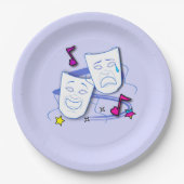 Dramaskers: Comedy en tragedie Papieren Bordje (Voorkant)