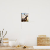 Dramatic Animal Art: Robust Reindeer Portrait Poster (Keuken)