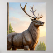 Dramatic Animal Art: Robust Reindeer Portrait Poster (Voorkant)