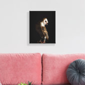 Dramatic Barn Owl Portrait in the Dark Canvas Afdruk (Insitu (Woonkamer))
