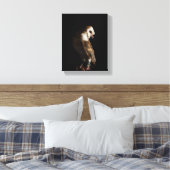 Dramatic Barn Owl Portrait in the Dark Canvas Afdruk (Insitu (Slaapkamer))