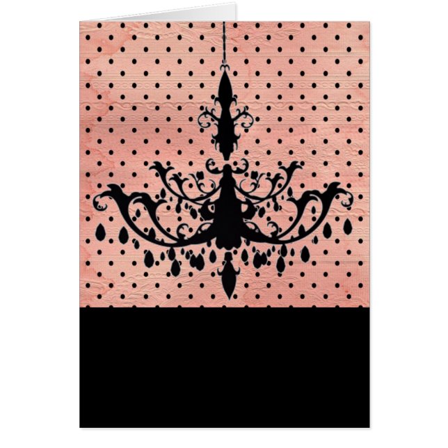 Dramatic Black Chandelier Kaart of Party Invites (Voorkant)