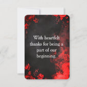 Dramatic Black & Red Floral Wedding Thank You Bedankkaart (Voorkant)