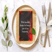 Dramatic Black & Red Floral Wedding Thank You Bedankkaart