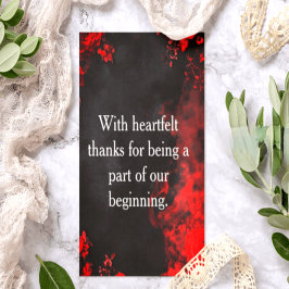 Dramatic Black & Red Floral Wedding Thank You Bedankkaart